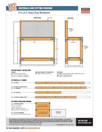 Simpson Strong-Tie WBSK - Kit de herramientas para banco de trabajo y estanterías