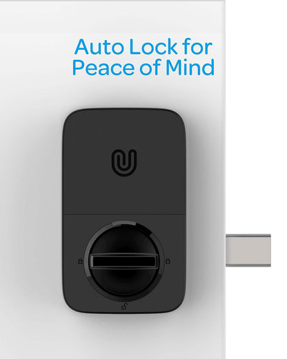 ULTRALOQ U-Bolt 5 en 1 Cerradura de puerta de entrada sin llave con smartphone, Bluetooth, teclado, desbloqueo automático, cerradura de puerta inteligente, cerrojo inteligente, cerradura de puerta delantera, certificado ANSI grado 1, color negro