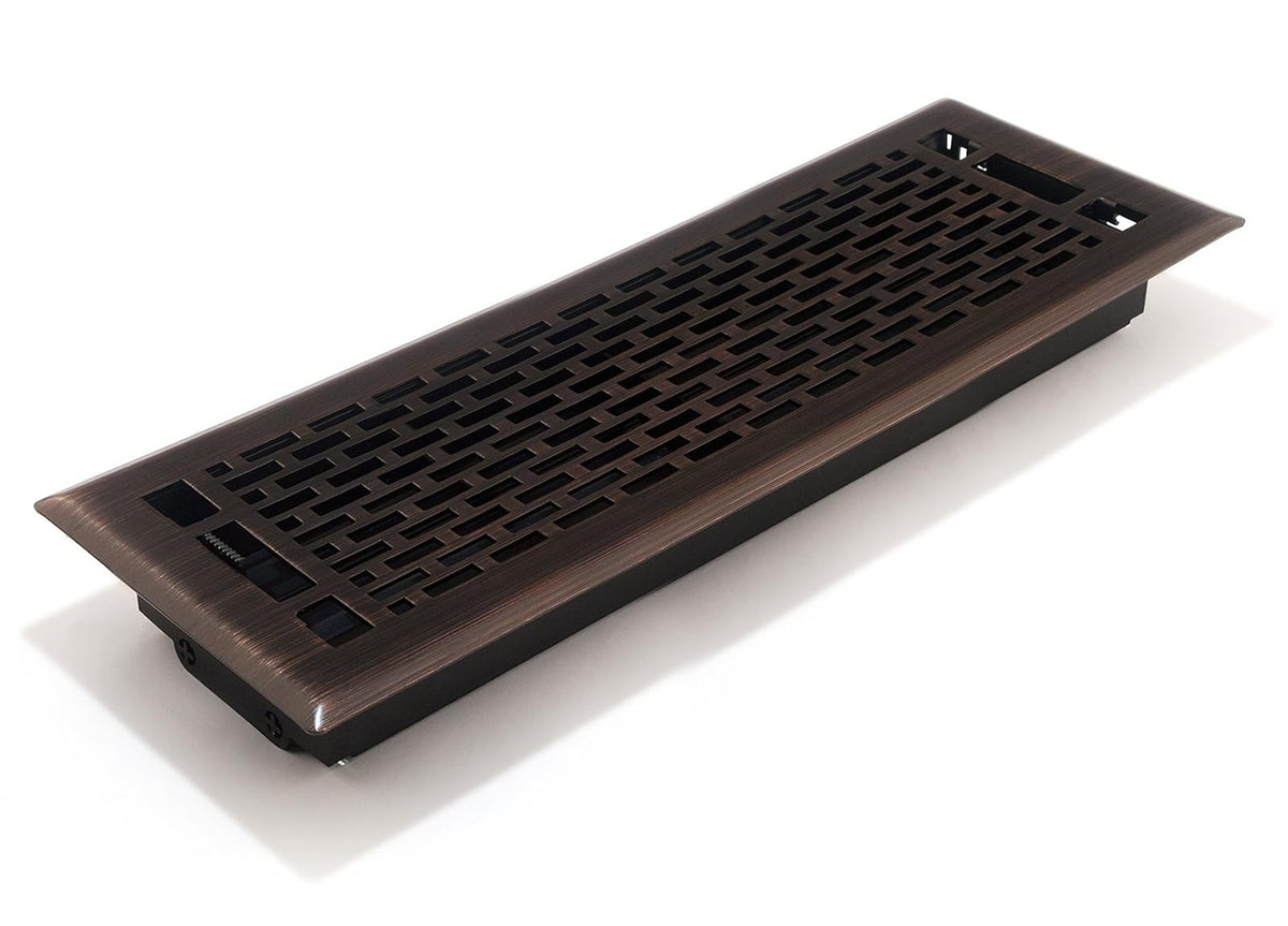 Accord amfrabma410 Manhattan piso registradora, 4-Inch X 10-Inch (apertura de conducto Medidas), 10.2 x 30.5 cm, Níquel Satinado - 4" x 14" - Bronce claro frotado con aceite