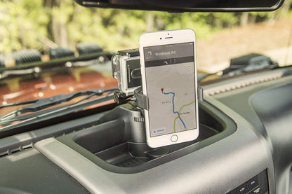 Rugged Ridge Multisoporte de Tablero para Jeep, 11-18 Wrangler JK con Soporte para teléfono