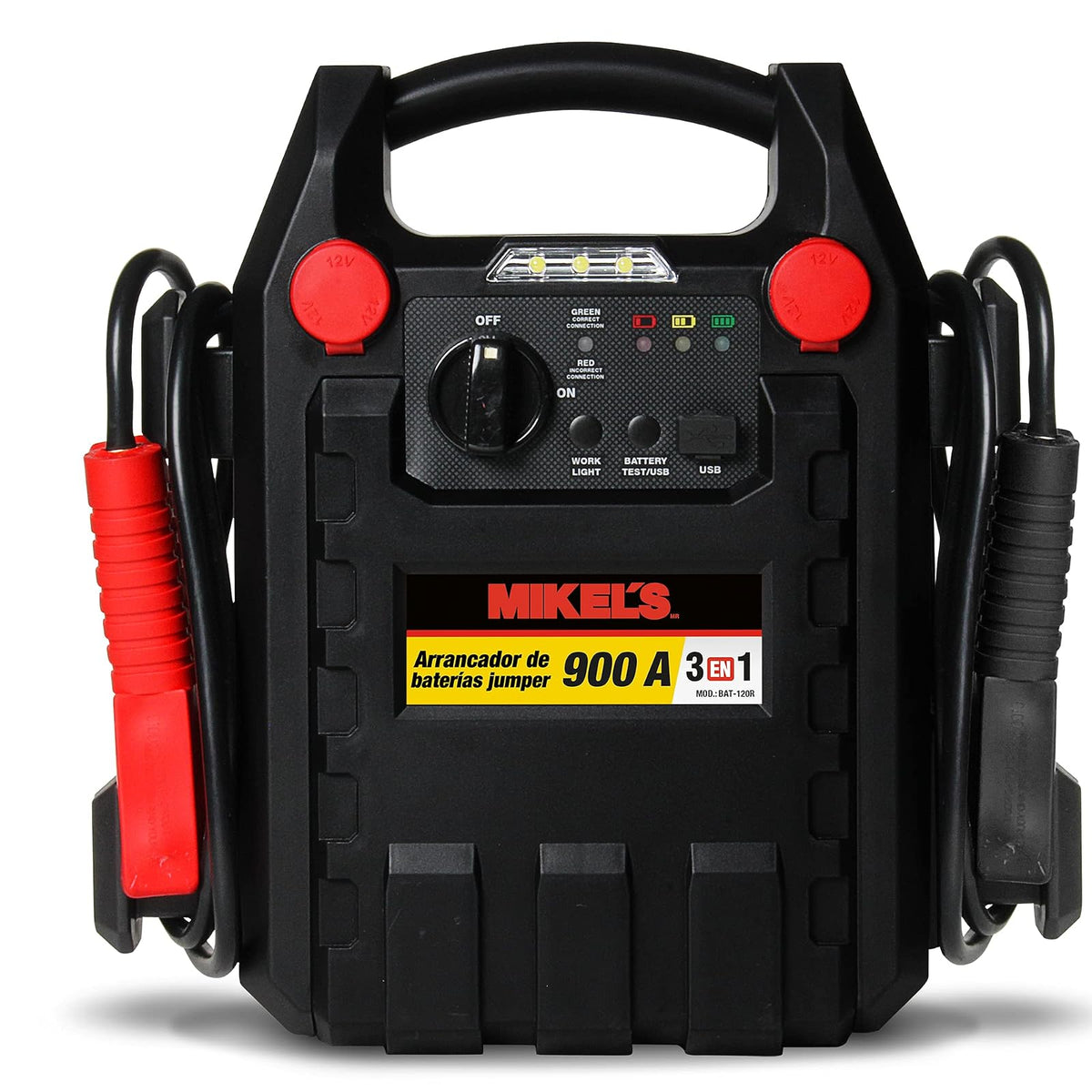 Mikel's BAT-120R Arrancador de Baterías Jumper, 900 Amp, 3 en 1