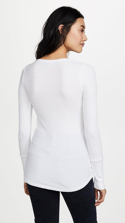 Splendid - Camisa térmica Henley de Manga Larga para Mujer