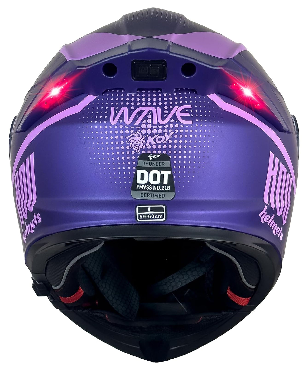 KOV Casco Waves Morado Thunder ABATIBLE para Moto Certificado Dot