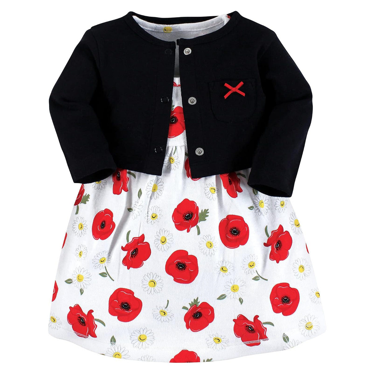 Hudson Baby Set de Vestido y Cárdigan para Niña - 5 Años - Margarita de amapola
