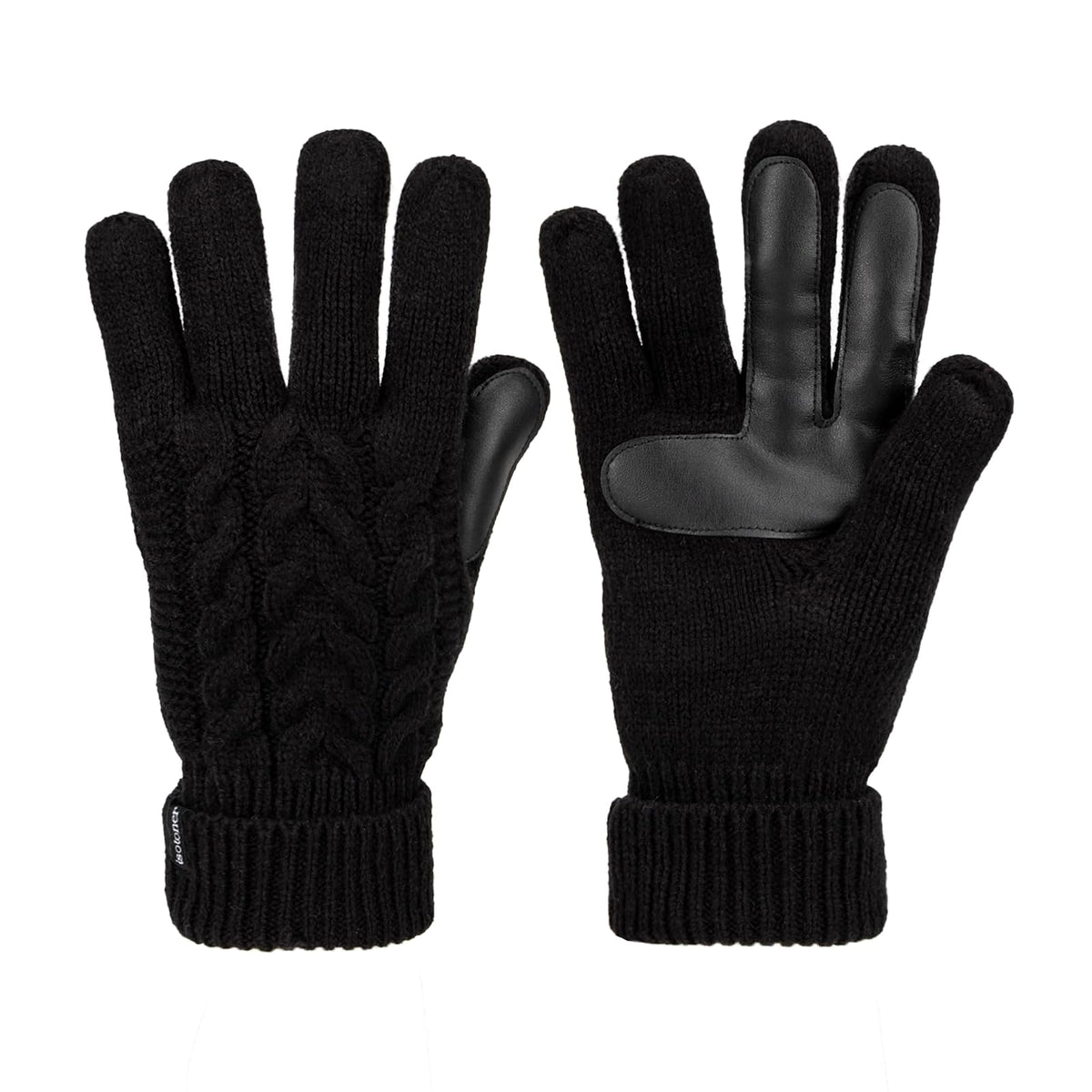 Isotoner SmarTouch Solid Triple Cable Knit de la mujer Palm Guante con palma Parches