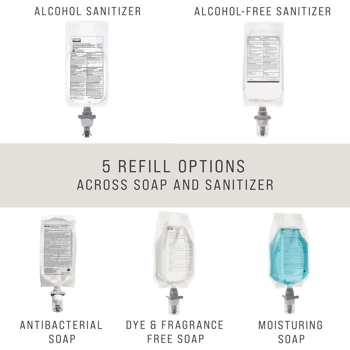 Rubbermaid Commercial Products - Recambio desinfectante de manos de espuma con alcohol AutoFoam de 1000 ml hidratante compatible con dispensadores AutoFoam y LumeCel de RCP para zonas comunes/salas de