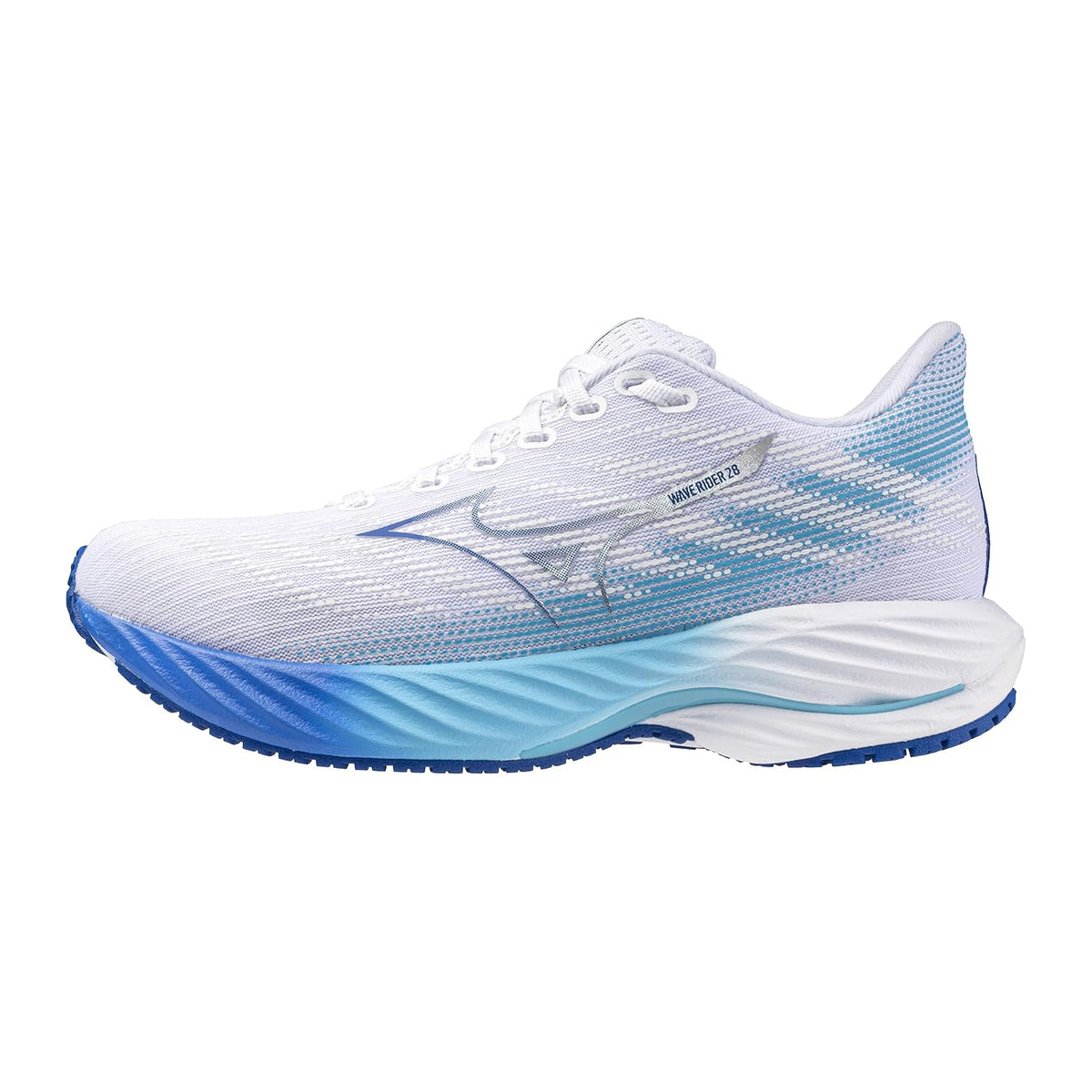 Mizuno Wave Rider 28 - Tenis de Correr para Mujer - 27.0 cm B - White-Mugen Blue