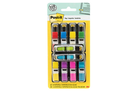 Post-it Flags - Paquete económico de 35 unidades, 8 dispensadores/paquete, 0.47 pulgadas de ancho, varios colores, incluye 48 banderas de flecha gratis (683-VAD1)