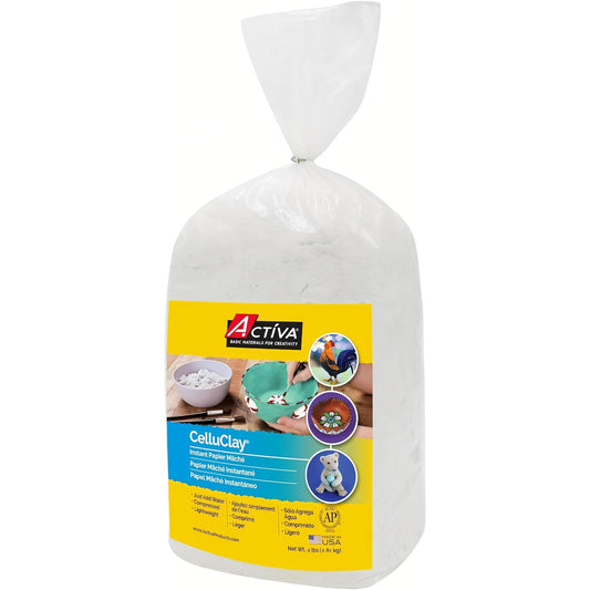 ACTIVA Products CelluClay Instant Papel Mache Mix, 4 Libras, Blanco