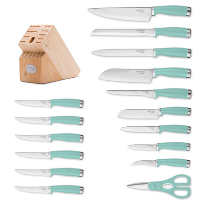 Hampton Forge EpicurePistacho - Juego de bloques de 17 piezas, pistacho