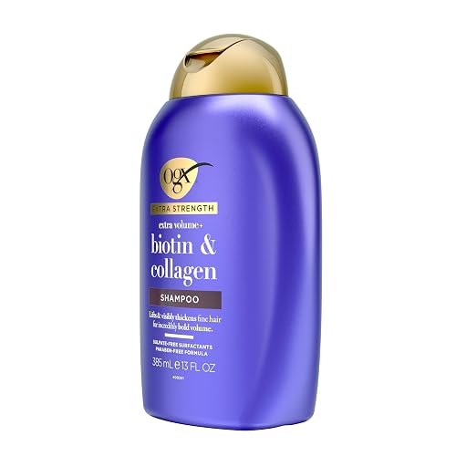 OGX, Shampoo Volumen y Fuerza Extra de Biotina y Colágeno, 385 ml