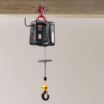 VEVOR Cabrestante eléctrico 2 en 1, capacidad 1100lb, grúa portátil de 1500W, altura de elevación de 25 pies, 16,4 pies/min con control remoto manual e inalámbrico para fábricas, almacenes y garajes