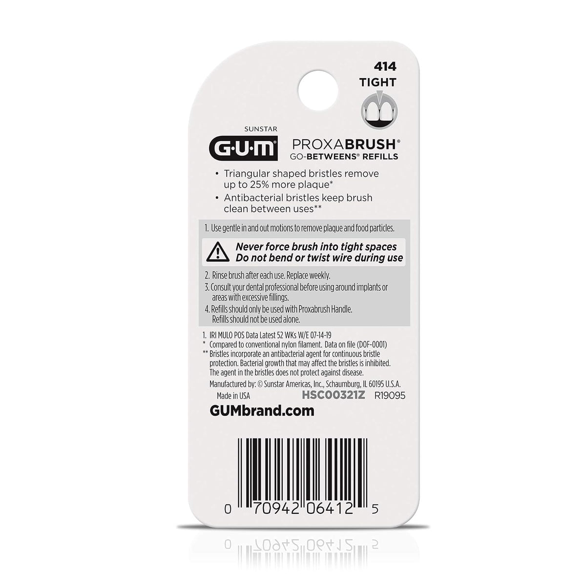 GUM Proxabrush Go-Betweens Recambios de cepillo para polvo interdental, ajustado, 48 Refills