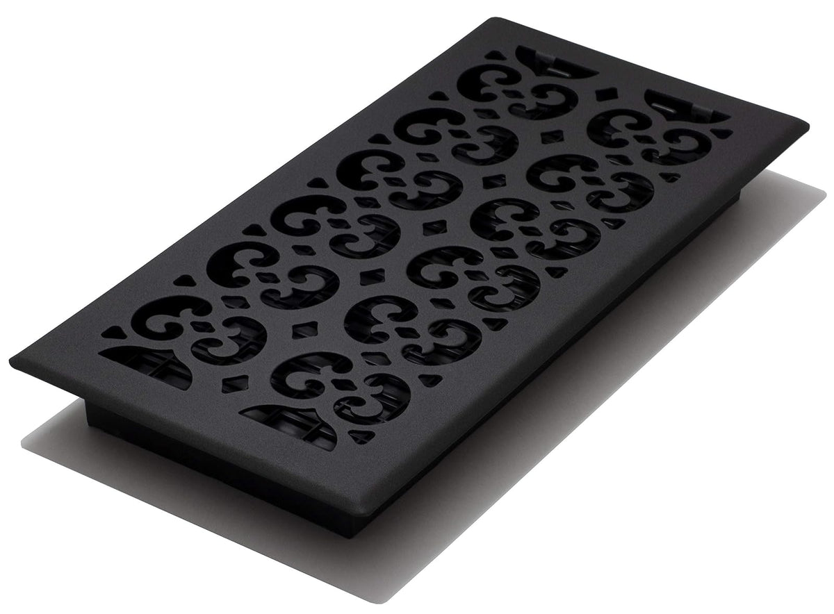 Decor Grates STH614 Classic Collection - Registro de piso, 6 x 14 pulgadas, color negro texturizado - 6x14 Inches - Registro de piso