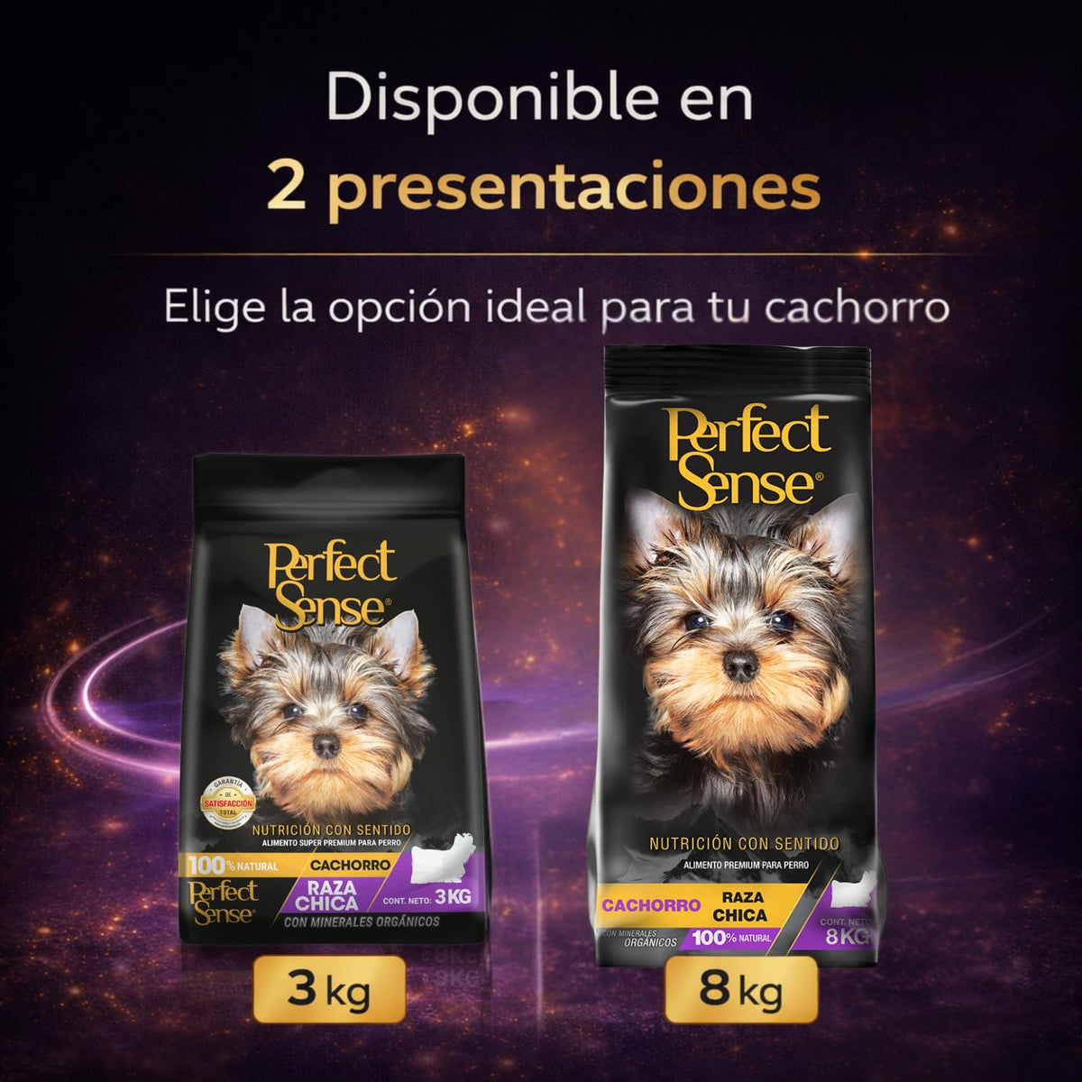 Perfect Sense Alimento Premium para Cachorros de Raza Pequeña 8 kg | Proteína de Origen Animal | Ingredientes Naturales | con Omega 3, Vitaminas y Prebióticos