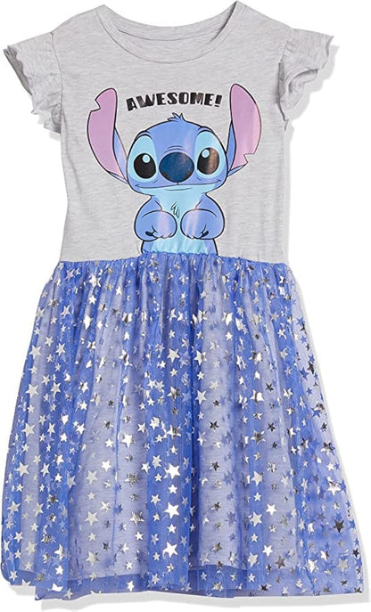 Disney Vestido de Tul con Mangas con Volantes y Puntadas - Tallas para niñas 4-16 Atuendo de Jugador para Niñas