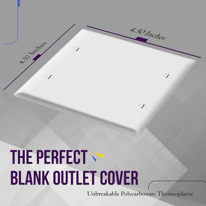 ENERLITES - Placa de pared para dispositivo doble en blanco, acabado brillante, tamaño estándar de 2 bandas, 4.5 x 4.5 pulgadas, policarbonato termoplástico, 8802-W, blanco