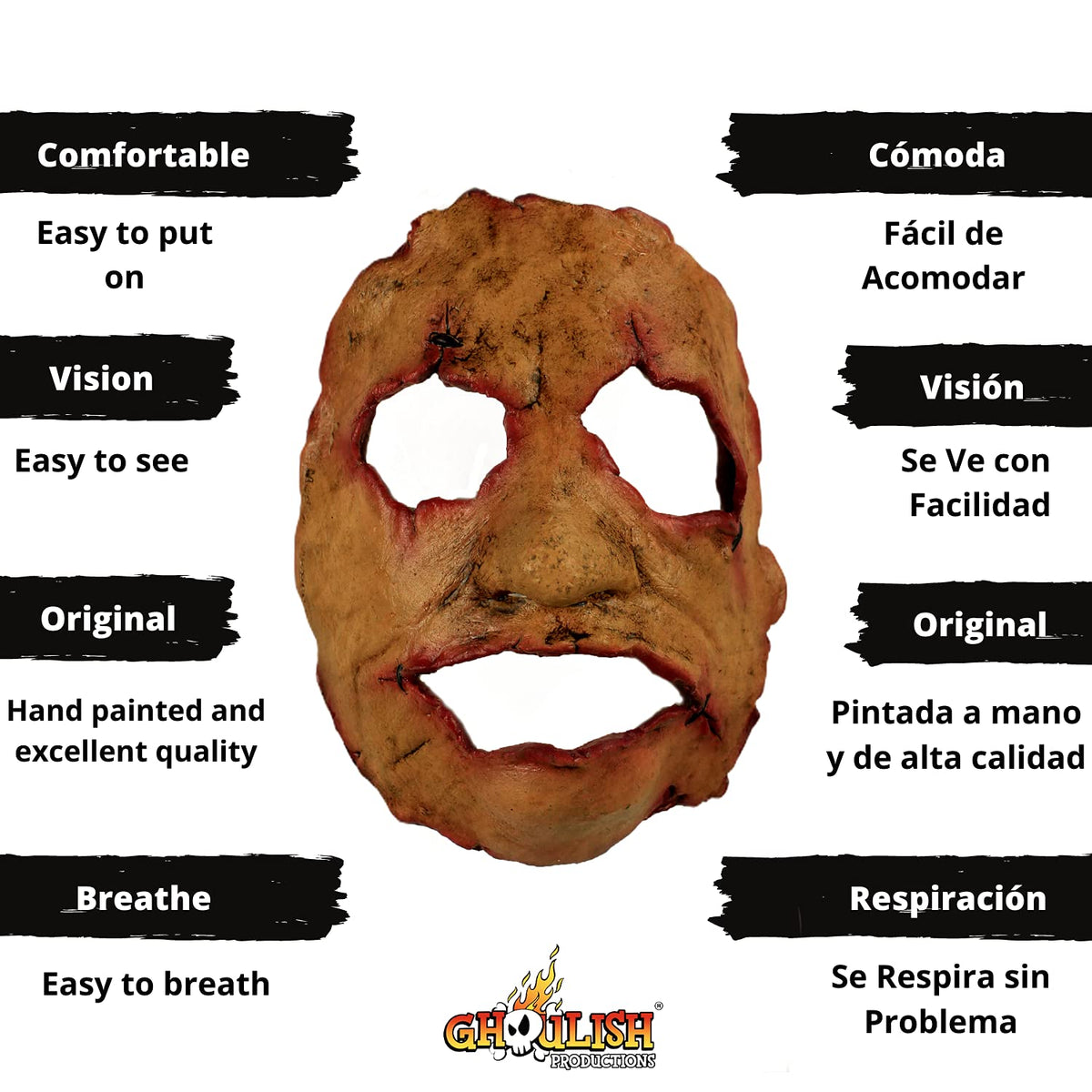 Ghoulish Productions Serial Killer, Máscara Terrorífica de Asesino Serial, Máscaras Creepy de Asesinos Ideales para Halloween y Fiestas de Disfraces