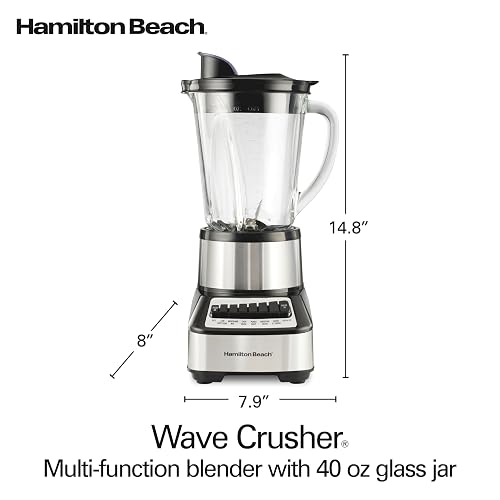Hamilton Beach - Licuadora Miltifunción 54221/14 velocidades/ 700 watts de potencia/ 3 años de garantía/Vaso de Vidrio de 1.18 L