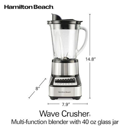 Hamilton Beach - Licuadora Miltifunción 54221/14 velocidades/ 700 watts de potencia/ 3 años de garantía/Vaso de Vidrio de 1.18 L