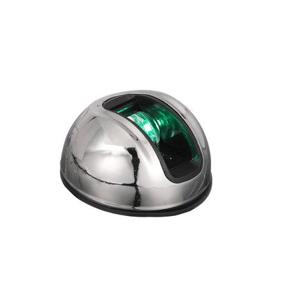 attwood NV3012SSG-7 LightArmor™ Luz de navegación Vertical de Montaje en Superficie de 2 Millas, iluminación LED Verde, Carcasa Redonda de Acero Inoxidable