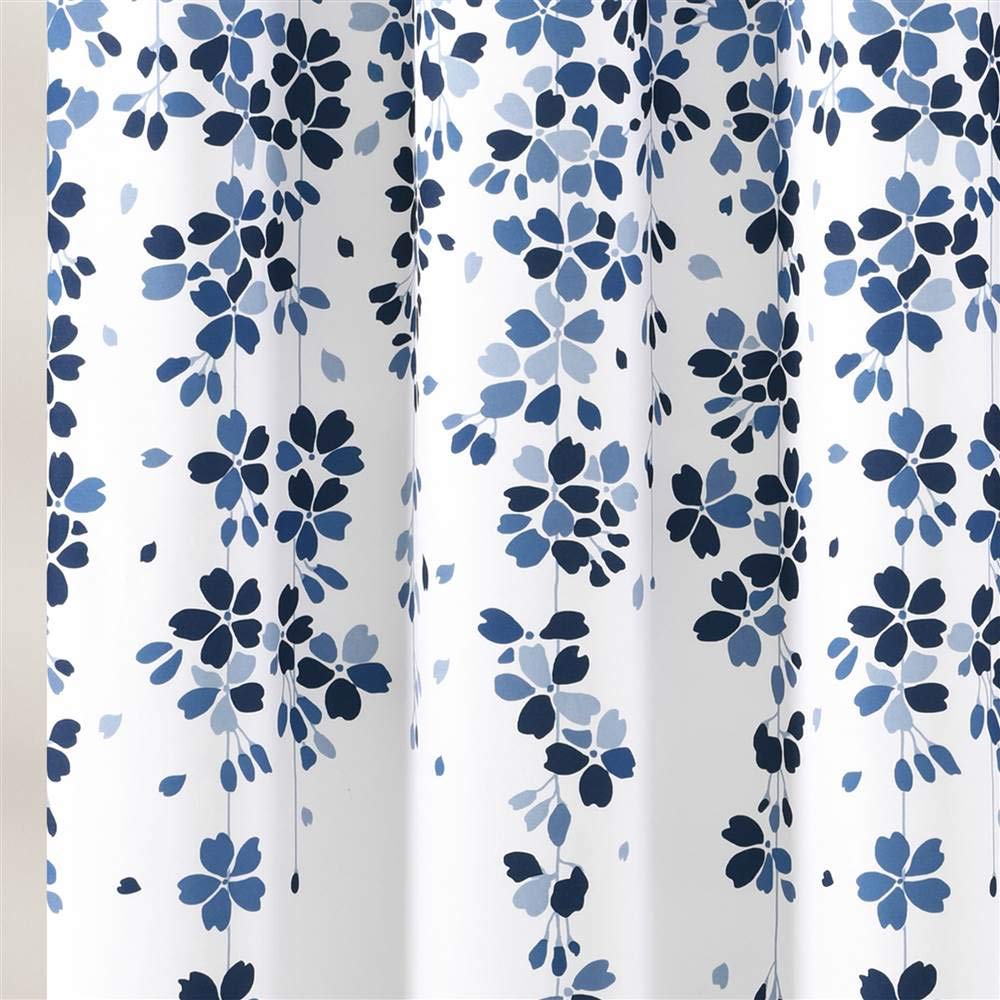 Lush Decor - Cortina de Ducha de Flores lloradas, 72 Pulgadas de Ancho x 72 Pulgadas de Largo, Azul Marino y Azul