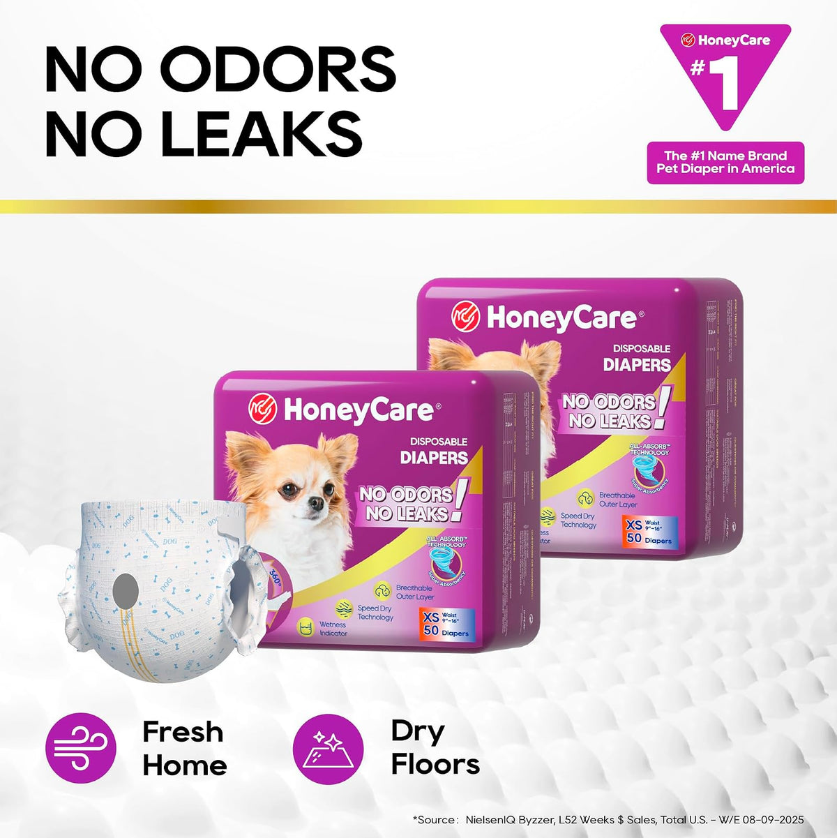 HONEY CARE All-Absorb Disposable Dog Diapers, X-Small