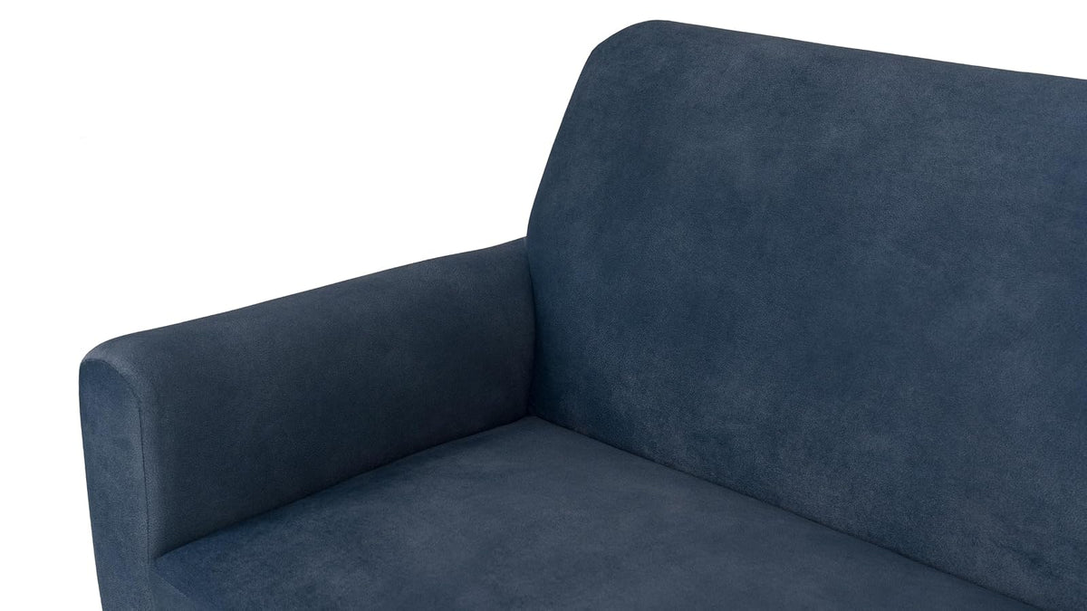 Tugow Sillón Individual con Tapizado Azul. Estructura de Madera Sólida - Madera de Pino y Tapiz