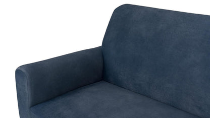 Tugow Sillón Individual con Tapizado Azul. Estructura de Madera Sólida - Madera de Pino y Tapiz