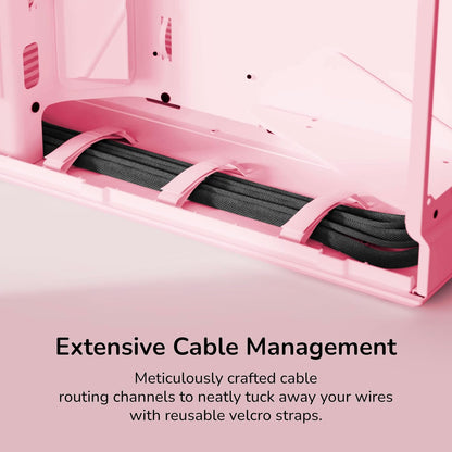 Gabinete Hyte Y70 - CS-HYTE-Y70-SM ATX de Doble cámara - Strawberry Milk Cable Riser
