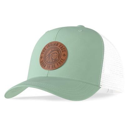 The Indian Face Born to be Free Gorro Unisex Adulto - Talla Única - Verde - Blanco