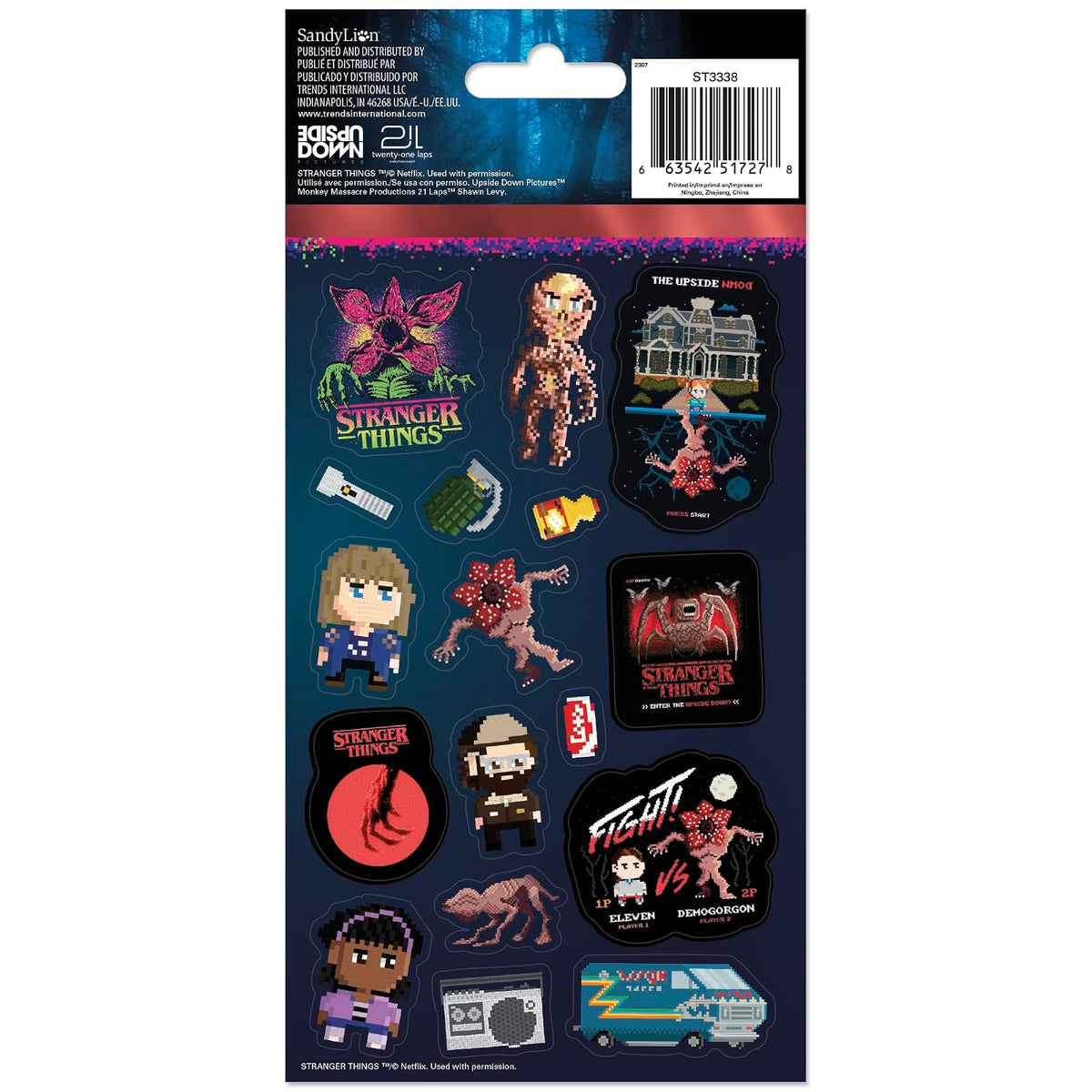 Stranger Things 5 - Pegatina estándar Pixel Friends Forever - 4 hojas