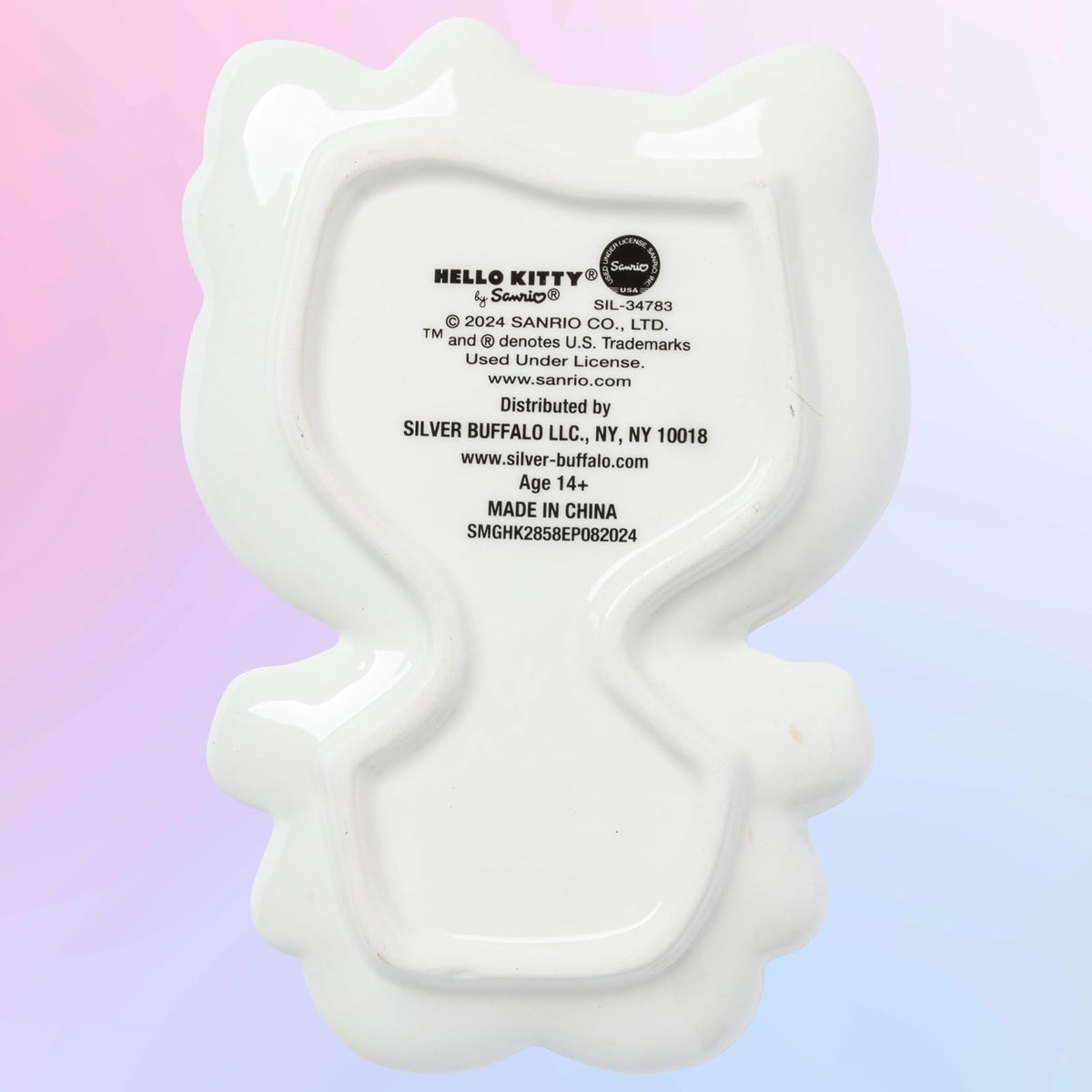 Silver Buffalo Sanrio Hello Kitty - Bandeja decorativa de cerámica esculpida de pan de jengibre para Navidad