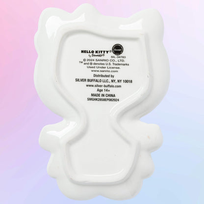 Silver Buffalo Sanrio Hello Kitty - Bandeja decorativa de cerámica esculpida de pan de jengibre para Navidad