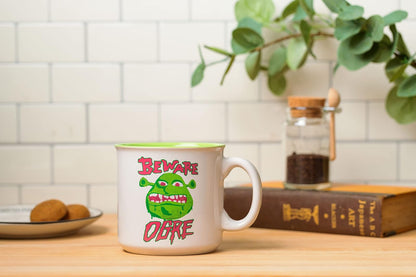Silver Buffalo Shrek Beware - Taza de cerámica para campista (20 oz)