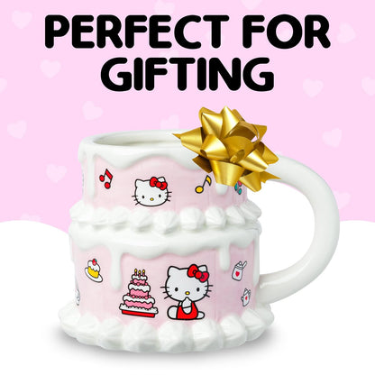 Taza esculpida 3D de cerámica con diseño de Hello Kitty de Silver Buffalo | Cerámica, 0,65 litros
