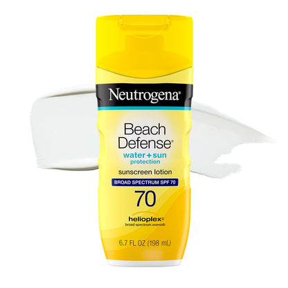 NEUTRÓGENA | Protector Solar 70 SPF Solar Beach Defense | Resistente al Agua | Loción Ligera |Apto Pieles Grasas y Mixtas | No es oleoso | 198ml