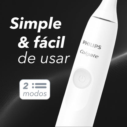 Philips Colgate Cepillo de Dientes Eléctrico SonicPro 30 Tecnología Sónica | 2 Modos de Cepillado, Sensor de Presión, Batería Recargable, Estuche de Viaje