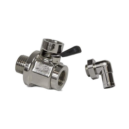 EZ Oil Drain Valve Válvula de Drenaje de Aceite con Extremo de Manguera Extraible en Forma de L, 14 mm-1.5, Plateado, EZ-106RL