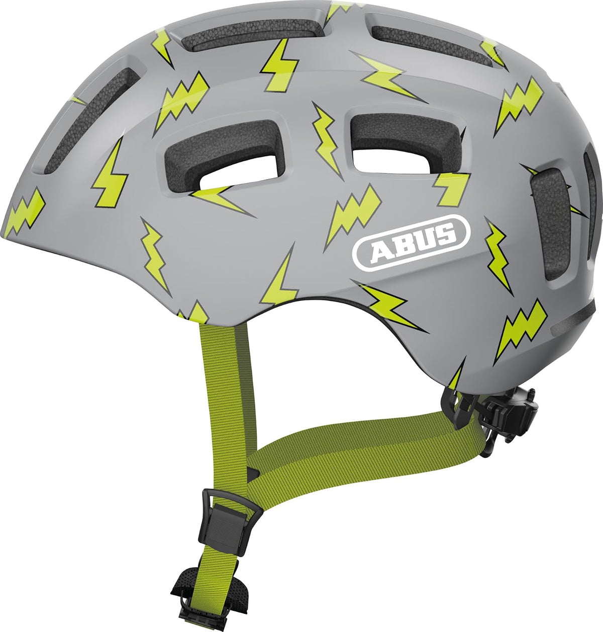 ABUS Fahrradhelm Youn-I 2.0 - mit Licht für Kinder, Jugendliche und Junge Erwachsene - für Mädels und Jungs - S (48-54 cm​) - Gris (grey flash)