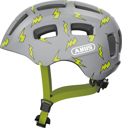 ABUS Fahrradhelm Youn-I 2.0 - mit Licht für Kinder, Jugendliche und Junge Erwachsene - für Mädels und Jungs - S (48-54 cm​) - Gris (grey flash)