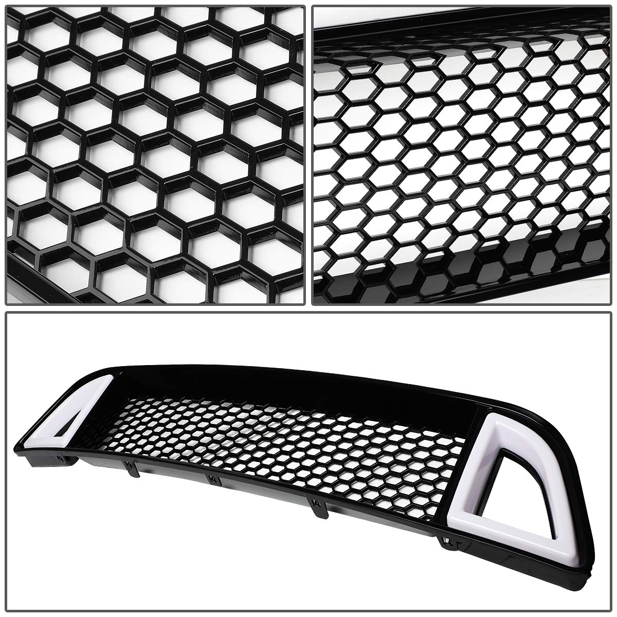 DNA Motoring Rejilla Frontal LED para Ford Mustang GT Auto 2013-2014 Negro
