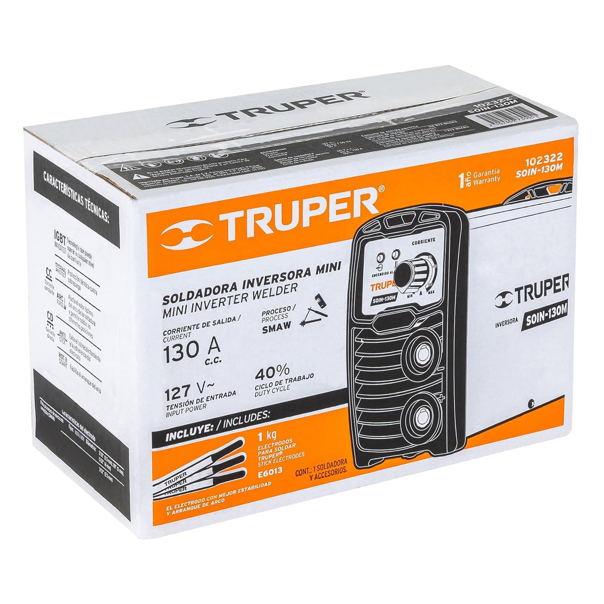 Truper SOIN-130M, Mini soldadora inversora 130 A, 127V