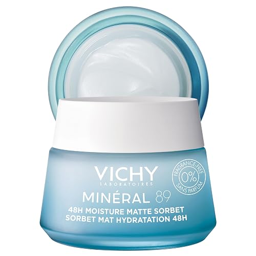 Vichy Minéral 89 Aqua Gel Matificante Dermatológico Piel Grasa 50ml | Matificante e Hidratante 48h, con Ácido Hialurónico y Niacinamida, Combate Imperfecciones, Control de Brillo