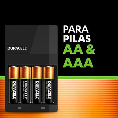 Duracell Cargador de Pilas AA/AAA - Incluye 4 AA