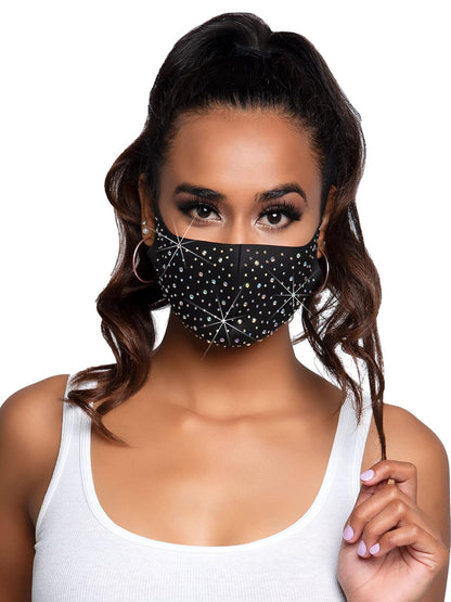 Máscara facial de diamantes de imitación a la moda