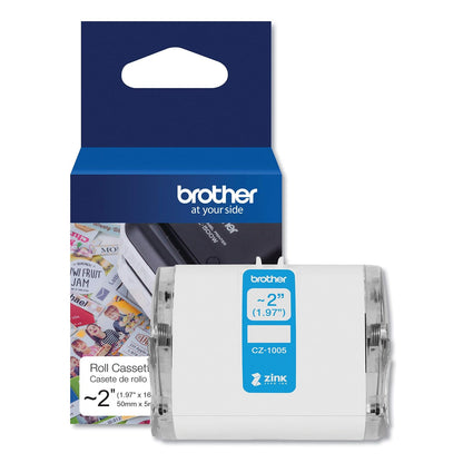 Brother Genuine CZ-1005 - Rollo de etiquetas de 5 m de largo con tecnología ZINK Zero Ink