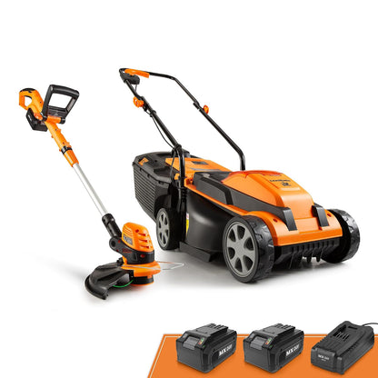 LawnMaster 20VMWGT 24V MAX 33 cm Cortacésped y cortacésped 25.4 cm Combo con 2 baterías de 4.0Ah y Cargador