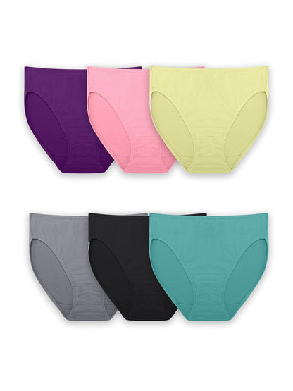 Fruit of the Loom Calzones Transpirables para Mujer Paquete de 6 - Multicolor - 9