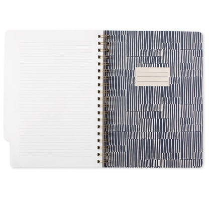 Fringe Studio - Cuaderno de pestañas grandes, líneas tribales, cubierta flexible de tapa blanda, reglas universitarias, 5 divisores de sujetos/troquelados, 7.25 x 10 pulgadas, 180 páginas forradas